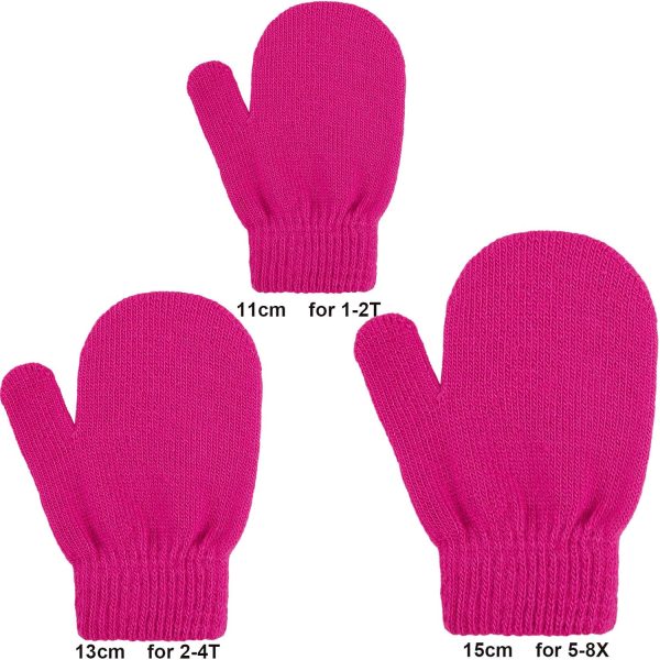 URATOT 6 Pairs Toddler Knitted Mittens Magic Stretch Gloves Winter Warm Knitted Soft Baby Mittens