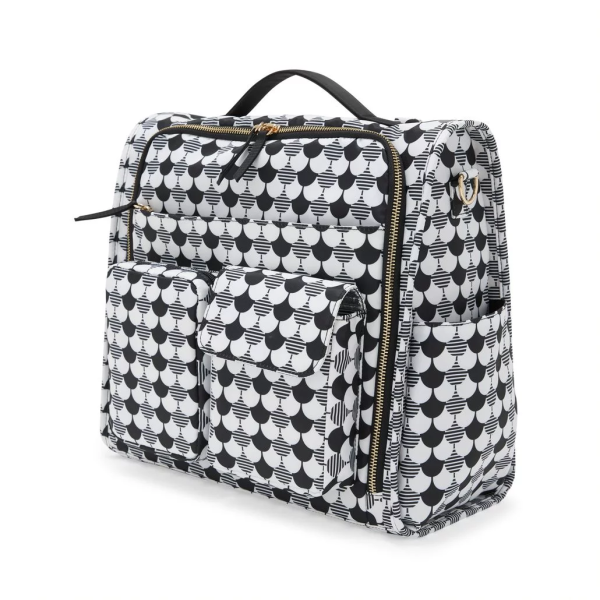Modrn Convertible Diaper Bag with Exterior Wipe Holder, Black