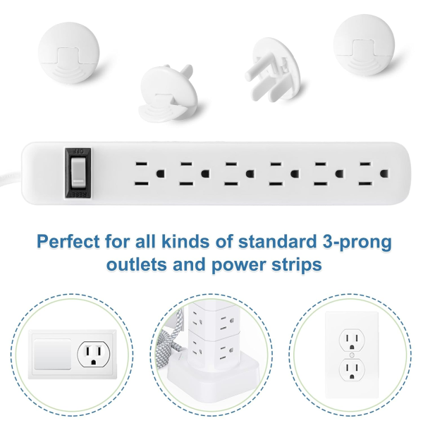 Outlet Covers Baby Proofing White - Probebi 38 Pack Plug Covers for Electrical Outlets, Child Proof Socket Covers, Baby Safety Products for Home, Office, Easy Insatllation, Protect Babies