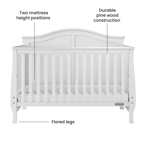 Child Craft Camden Crib, Dresser, and Nightstand Nursery Set, 3-Piece, Includes 4-In-1 Convertible Crib, 3 Drawer Dresser, and Nightstand, Grows with Your Baby (Matte White)