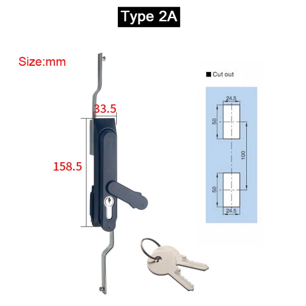 New 2PCS Industrial Equipment Cabinet Locks Distribution Box Locks Switch Control Electrical Cabinet Locks+Keys (Keys Alike)