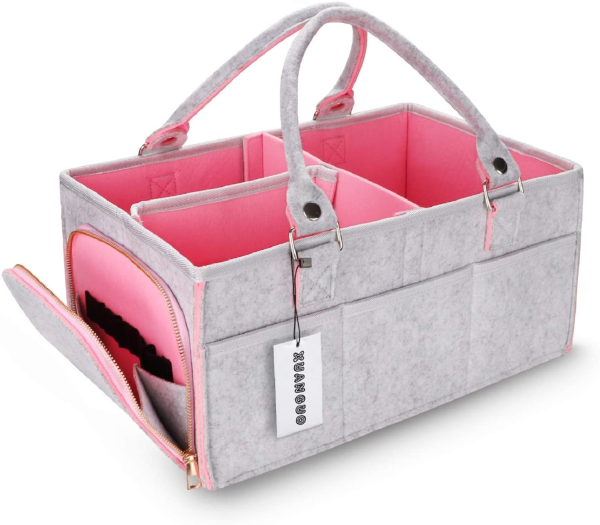 Baby Diaper Caddy Organizer for Boy or Girl Large Nursery Storage Bin Basket Portable Holder Tote Bag for Changing Table and Car Baby Shower Gifts Newborn Essentials Stuff Registry Must Haves Item