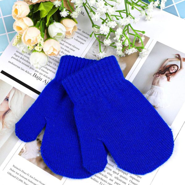 URATOT 6 Pairs Toddler Knitted Mittens Magic Stretch Gloves Winter Warm Knitted Soft Baby Mittens