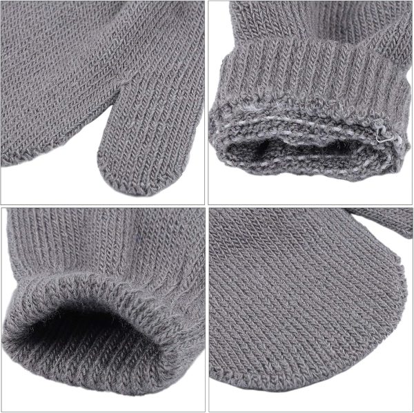URATOT 6 Pairs Toddler Knitted Mittens Magic Stretch Gloves Winter Warm Knitted Soft Baby Mittens
