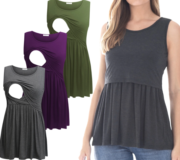 Bearsland Female Sleeveless Maternity Tank Tops Breastfeeding Nursing Clothes