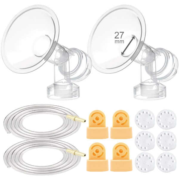 Maymom Breast Pump Kit Compatible with Medela Pump in Style Advanced Breast Pumps;2 Breastshields (One-Piece, 25Mm), 4 Valve, 6 Membrane, & 2 Pump-In-Style Tubing Can Replace Medela Pumpin Style Valve