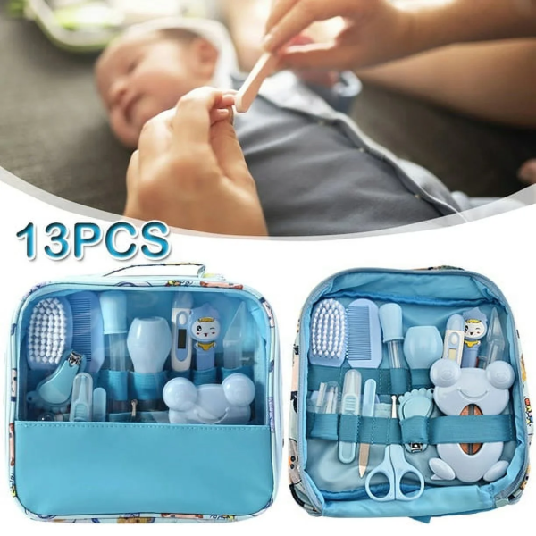 OBOSOE 13PCS Baby Grooming Kits,First Aid Kits,Baby Care Kits,Baby Brushes,Nail Clippers,Nose Cleaners and Other Beauty Kits