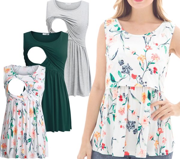 Bearsland Female Sleeveless Maternity Tank Tops Breastfeeding Nursing Clothes