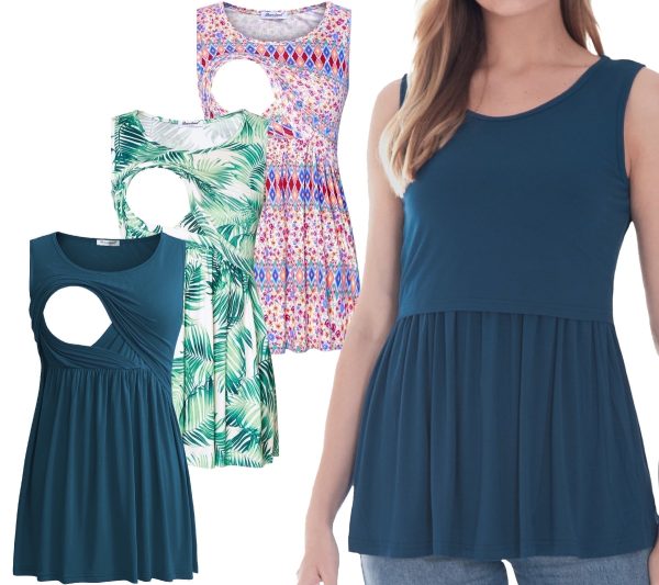 Bearsland Female Sleeveless Maternity Tank Tops Breastfeeding Nursing Clothes