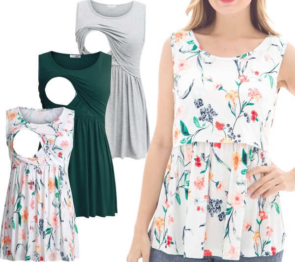 Bearsland Female Sleeveless Maternity Tank Tops Breastfeeding Nursing Clothes
