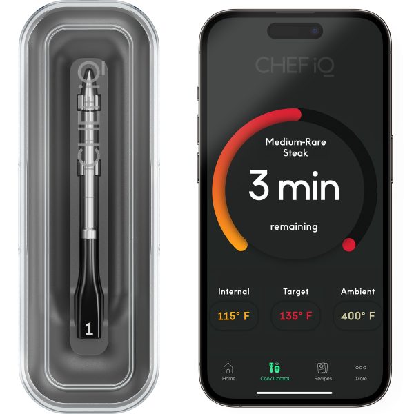 CHEF Iq Sense Smart Wireless Ultra-Thin Meat Thermometer, Unlimited Range, Bluetooth & Wifi, - 2 Probe Set with Smart Hub