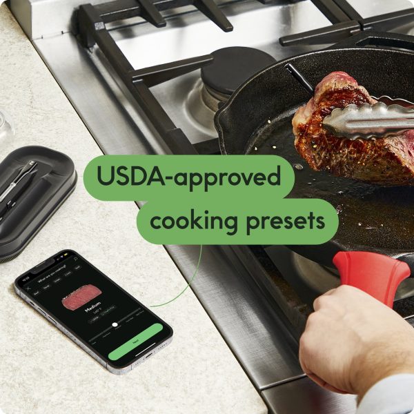 CHEF Iq Sense Smart Wireless Ultra-Thin Meat Thermometer, Unlimited Range, Bluetooth & Wifi, - 2 Probe Set with Smart Hub