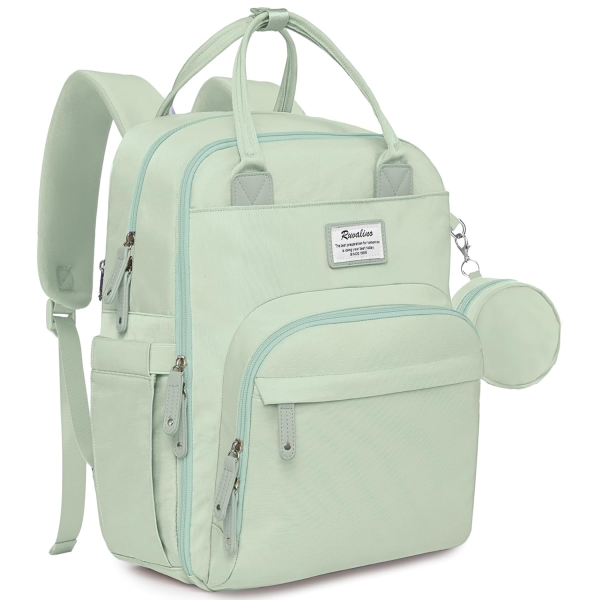 RUVALINO Diaper Bag Backpack - Multifunction Waterproof Travel Backpack, Baby Bag with Changing Pad & Stroller D-Ring & Pacifier Case - Travel Essentials & Baby Registry Search & Shower Gifts - Gray
