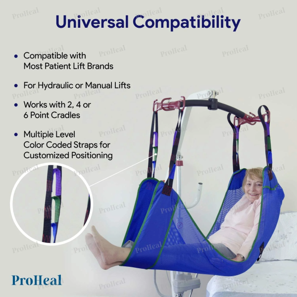 Proheal Universal Full Body Mesh Patient Lift Sling (M) 53" X 40"