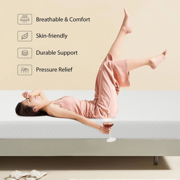 FDW 5 Inch Gel Memory Foam Mattress Medium-Firm Mattress for Pressure Relief & Cooler Sleep Mattress for Kid Adults Certipur-Us Certified Mattress in a Box, Queen