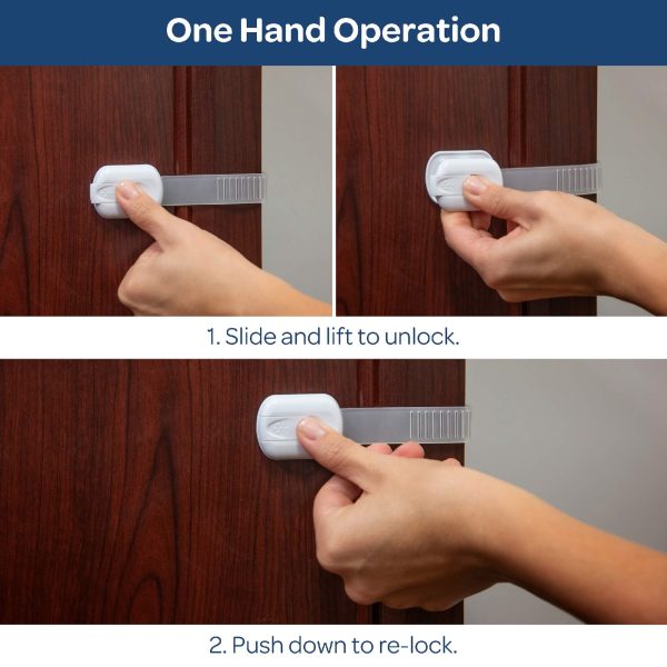 Wittle Multifunctional Child Safety Cabinet Locks (8 Pack) | Baby Proof Cabinet and Drawer Locks