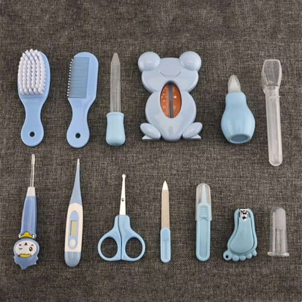 OBOSOE 13PCS Baby Grooming Kits,First Aid Kits,Baby Care Kits,Baby Brushes,Nail Clippers,Nose Cleaners and Other Beauty Kits