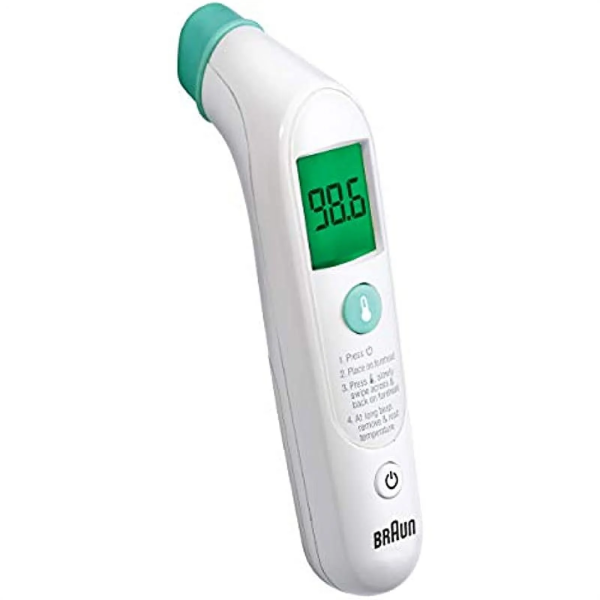 Braun Templeswipe Thermometer - Digital Thermometer with Color Coded Temperature Guidance - Thermometer for Adults, Babies, Toddlers and Kids