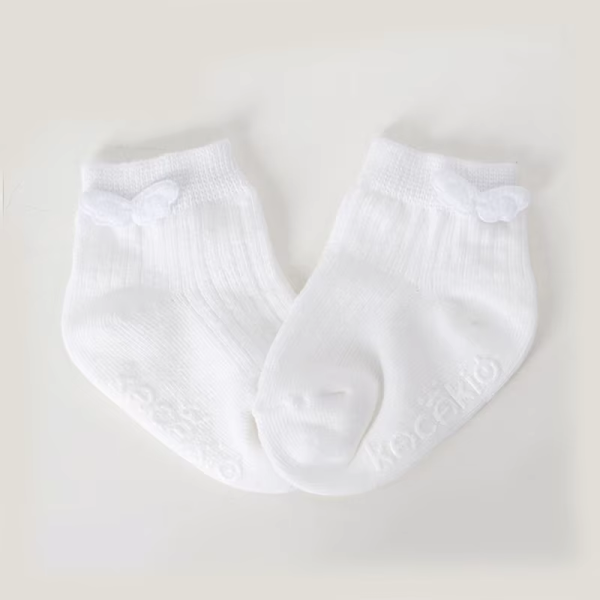 Cute Baby Socks Cotton Non Slip Baby Angel Wing Socks Little Boys Girls Kids Princess Crew Socks White Pink Blue Birthday Funny