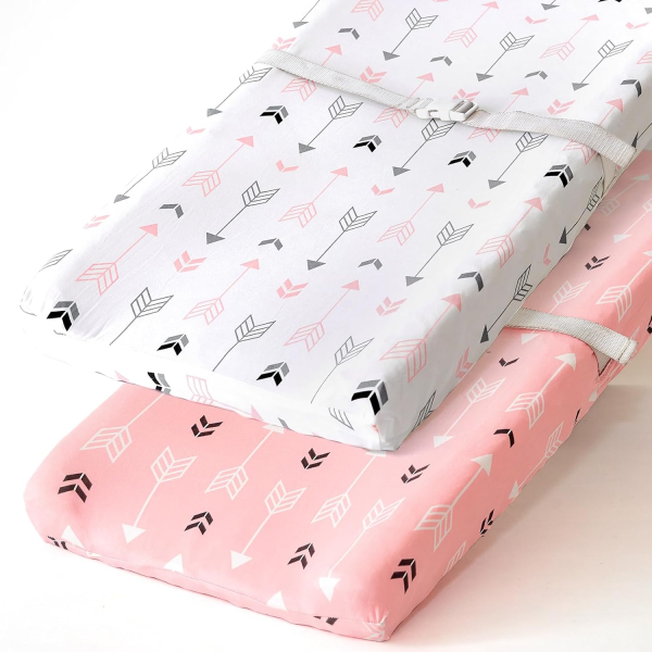 Stretchy Changing Pad Covers BROLEX Changing Table Cover for Baby Boys Girls,2 Pack Jersey Knit,Owl & Bear