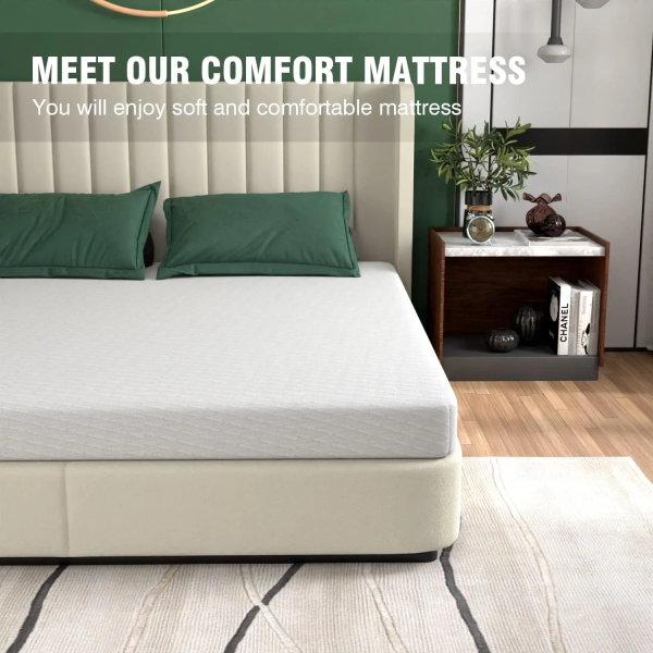 FDW 5 Inch Gel Memory Foam Mattress Medium-Firm Mattress for Pressure Relief & Cooler Sleep Mattress for Kid Adults Certipur-Us Certified Mattress in a Box, Queen