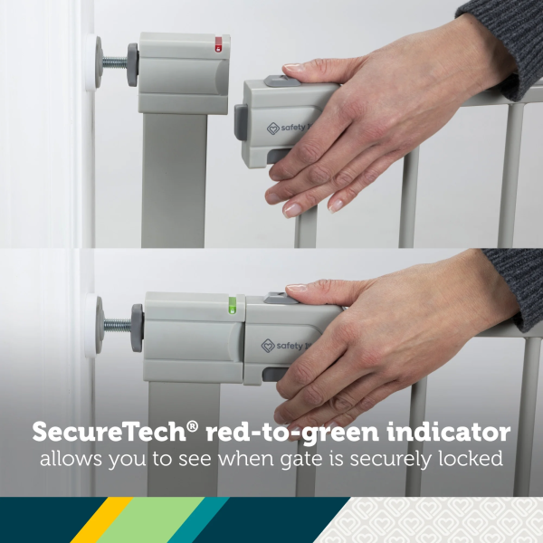 Safety 1St Pressure Mounted Baby Gates for Doorways, Securetech® No-Drill, with Door, 29-38"