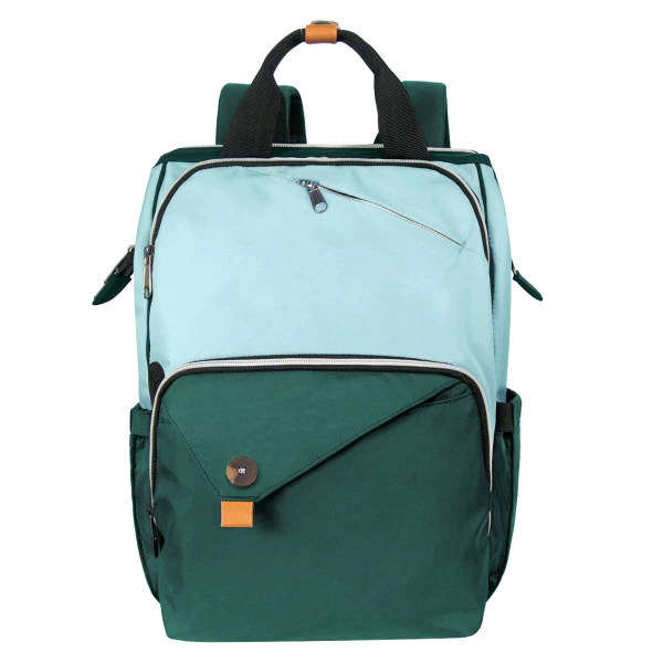Hap Tim Diaper Bag Backpack,Large Capacity Travel Back Pack Maternity Baby Nappy Changing Bags, Double Compartments with Stroller Straps,Waterproof, Mint Green Black(Us7340-Gb)