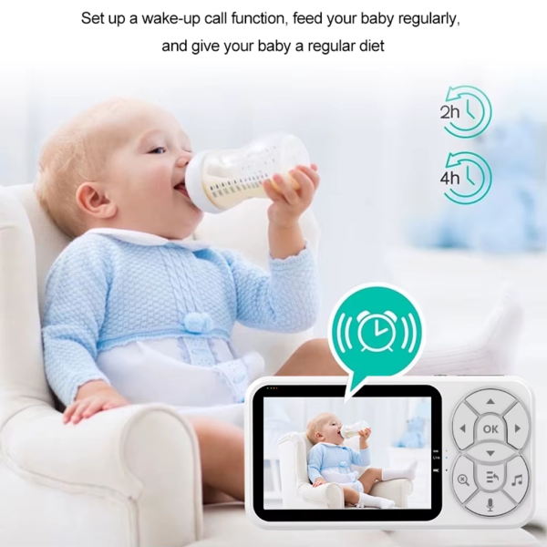 Smart Home Video Baby Monitors with Temperature and Feeding Alerts 5 Inch IPS Color Display 480P A