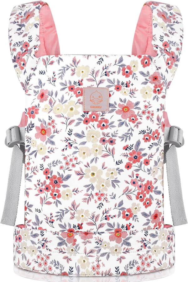 GAGAKU Doll Carrier Front and Back Soft Cotton Stuffed Animal Carriers for Baby - Rose Garden