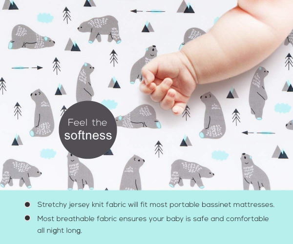 Stretchy Changing Pad Covers BROLEX Changing Table Cover for Baby Boys Girls,2 Pack Jersey Knit,Owl & Bear