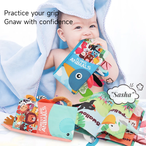 New Soft Baby Books Toys 3D Touch Feel Cloth Book Animal Cloth Book Sensory Early Learning Toys Infant Toddler Gifts 0-12 Months