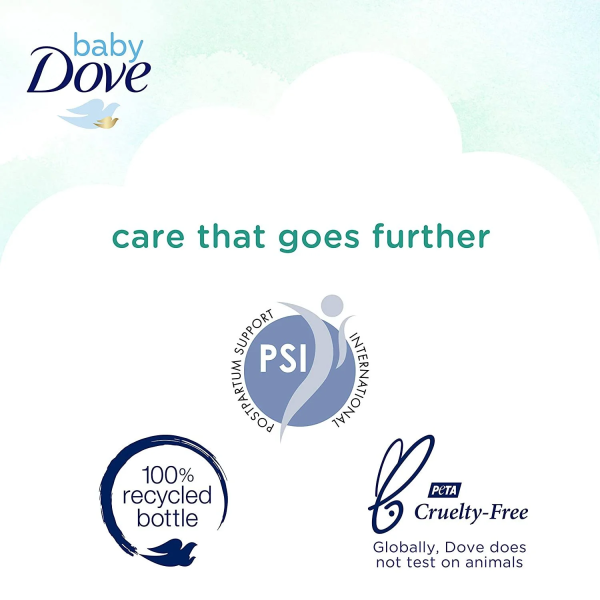 Baby Dove Sensitive Skin Care Baby Wash for Baby Bath Time Fragrance Free Moisture Fragrance Free and Hypoallergenic, Washes Away Bacteria 13 Oz