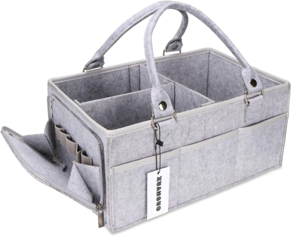 Baby Diaper Caddy Organizer for Boy or Girl Large Nursery Storage Bin Basket Portable Holder Tote Bag for Changing Table and Car Baby Shower Gifts Newborn Essentials Stuff Registry Must Haves Item