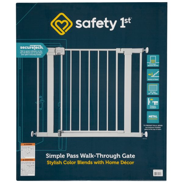 Safety 1St Pressure Mounted Baby Gates for Doorways, Securetech® No-Drill, with Door, 29-38"
