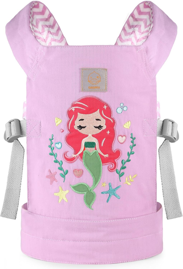 GAGAKU Doll Carrier Front and Back Soft Cotton Stuffed Animal Carriers for Baby - Rose Garden