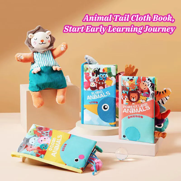New Soft Baby Books Toys 3D Touch Feel Cloth Book Animal Cloth Book Sensory Early Learning Toys Infant Toddler Gifts 0-12 Months