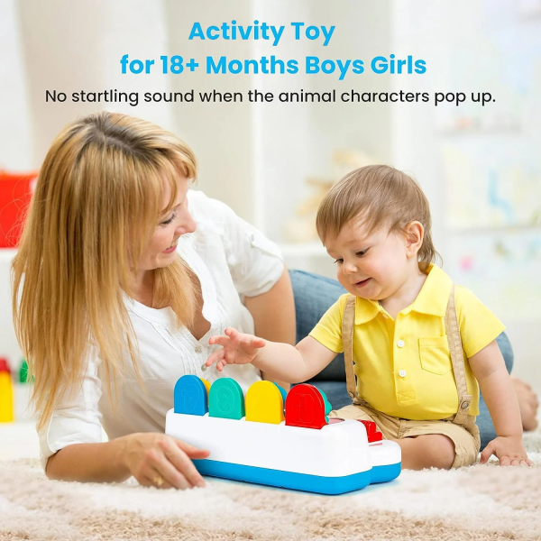 Style-Carry Interactive Activity Toy for Babies, Cause and Effect Toys, Montessori Toy for 6-12 Months Boys Girls, Activity Center Toy Cute Animal Learning Game
