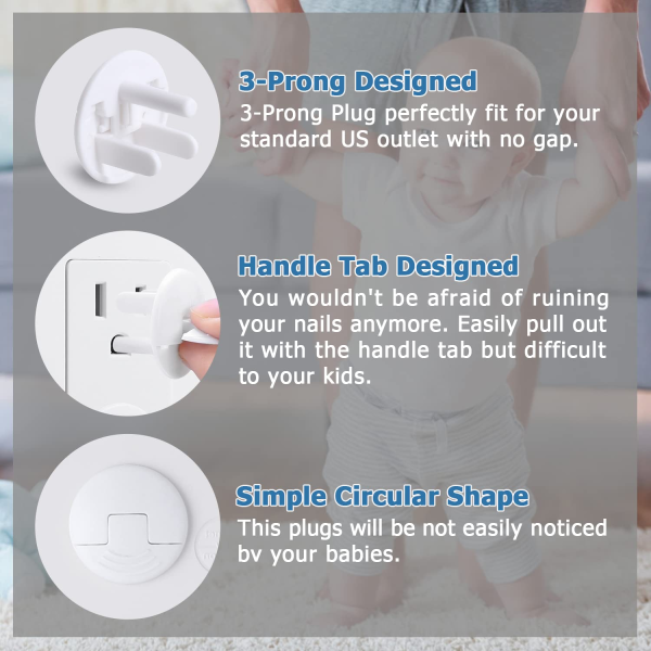 Outlet Covers Baby Proofing White - Probebi 38 Pack Plug Covers for Electrical Outlets, Child Proof Socket Covers, Baby Safety Products for Home, Office, Easy Insatllation, Protect Babies