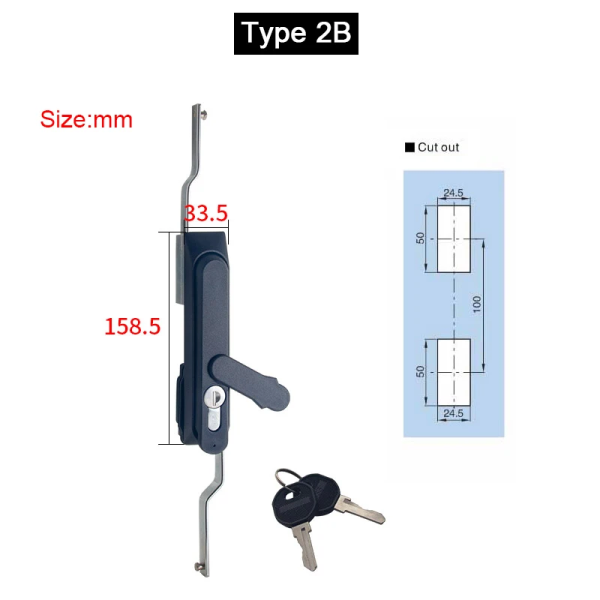 New 2PCS Industrial Equipment Cabinet Locks Distribution Box Locks Switch Control Electrical Cabinet Locks+Keys (Keys Alike)
