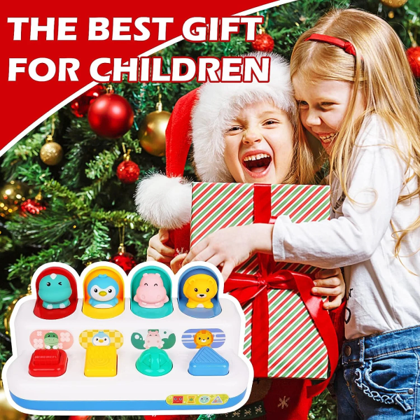 Style-Carry Interactive Activity Toy for Babies, Cause and Effect Toys, Montessori Toy for 6-12 Months Boys Girls, Activity Center Toy Cute Animal Learning Game