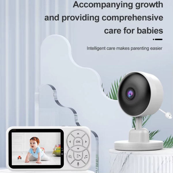Smart Home Video Baby Monitors with Temperature and Feeding Alerts 5 Inch IPS Color Display 480P A