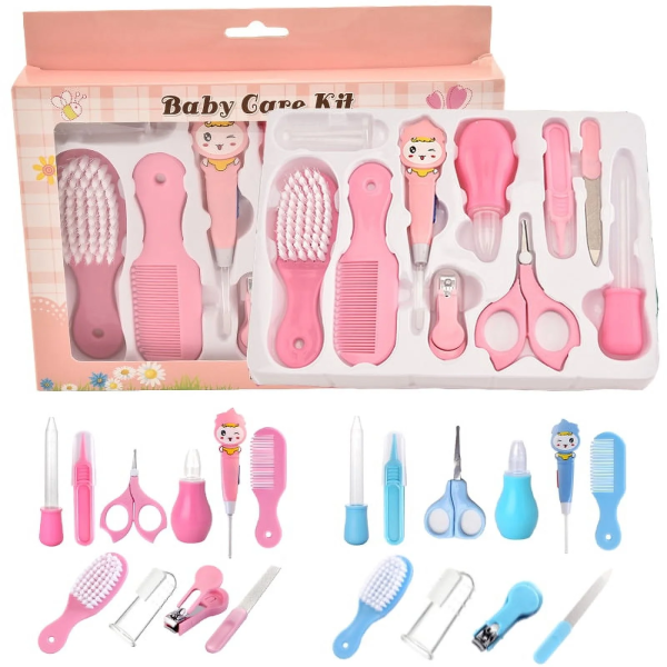 DEELLEEO Baby Grooming Kit, Baby Health Care Kit, Newborn Baby Care Accessories, 10PCS Baby Health Care Set Portable Baby Care Kit, Safety Cutter Baby Nail Kit for Nursing Baby Heath