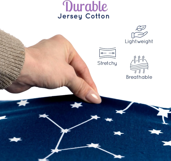 GROW WILD Crib Sheets for Boys or Girls | 3 Pack Soft Stretchy Jersey Cotton Fitted Crib Sheet Neutral | Grey White Navy Blue Baby Crib Sheets for Girl, Crib Mattress Sheet or Toddler Bed Sheets