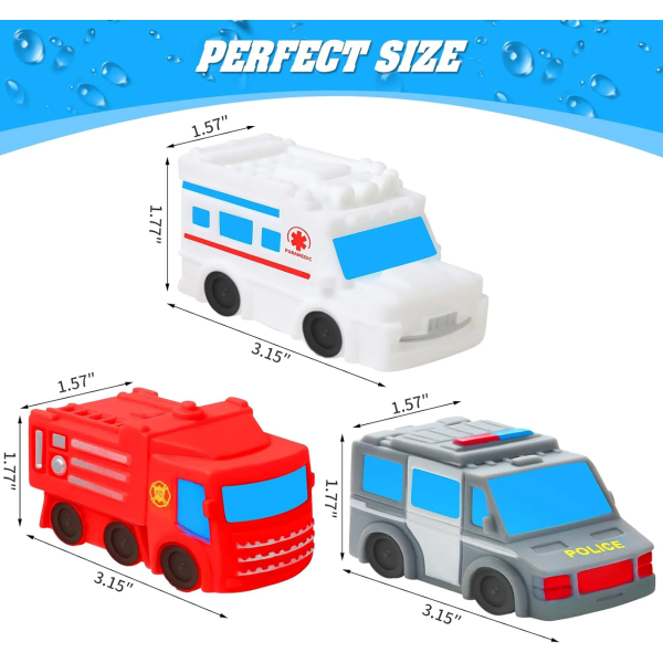 TYMZDYN 3Pcs Bath Toys for Toddlers 1-3 - Toy Car Baby Bath Toys for Infants 6-12 Months,Bath Toys for Babies Toddlers Bathtub Toys Pool Toys Bath Toys for Kids Ages 1-3 Water Toys for Kids