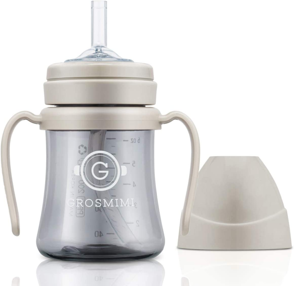 Grosmimi Spill-Proof Magic Sippy Cup – 6 oz (Charcoal)
