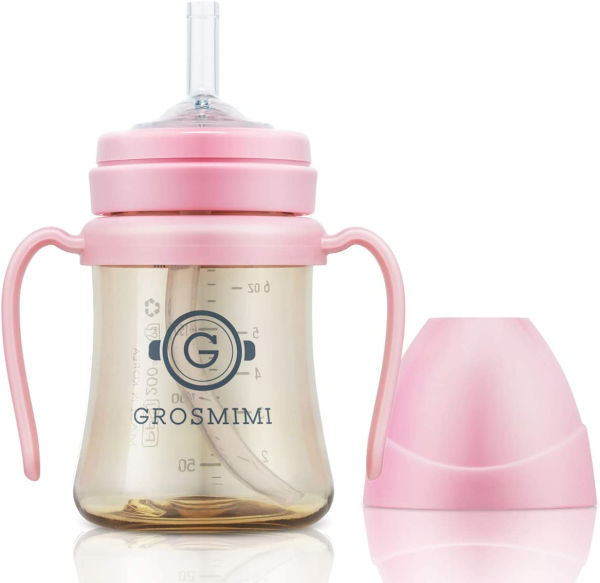 Grosmimi Spill-Proof Magic Sippy Cup – 6 oz (Charcoal)