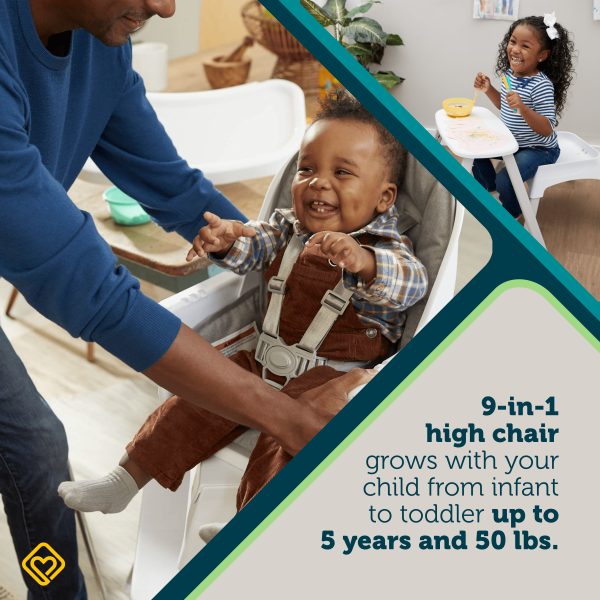 Safety 1St Grow and Go Rotating High Chair, Soft Ash