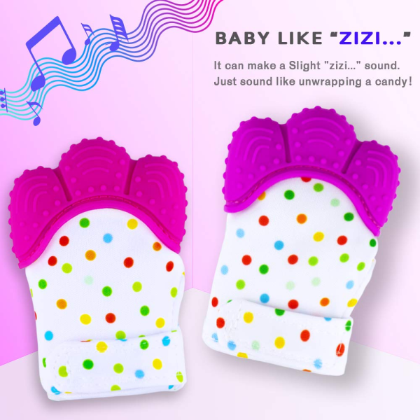 Teething Mittens for Baby (2 Pack) with Baby Teething Toys (3 Pack), Self Soothing Pain Relief Mitt, Silicone Teethers, Bpa-Free, Natural Organic Freezer Safe for Infants and Toddlers
