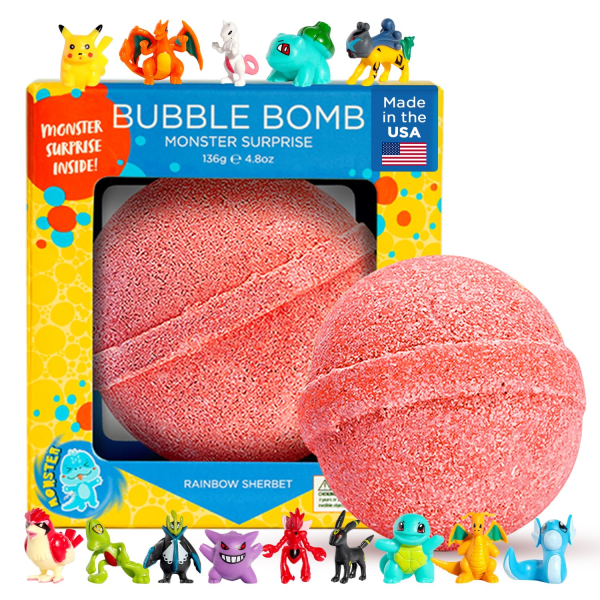 Christmas Bath Bomb for Kids with Surprise Bath Toys inside (Gift Set) - Stocking Stuffers for Boys and Girls - Holiday Bubble Bath with Cheerful Scent, USA Made by Two Sisters