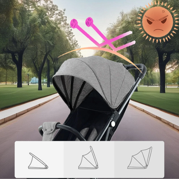 Yabanana Baby Stroller, Portable On-The-Go One-Touch Retractable Folding Stroller for 0-4 Years Old Babies. Gray